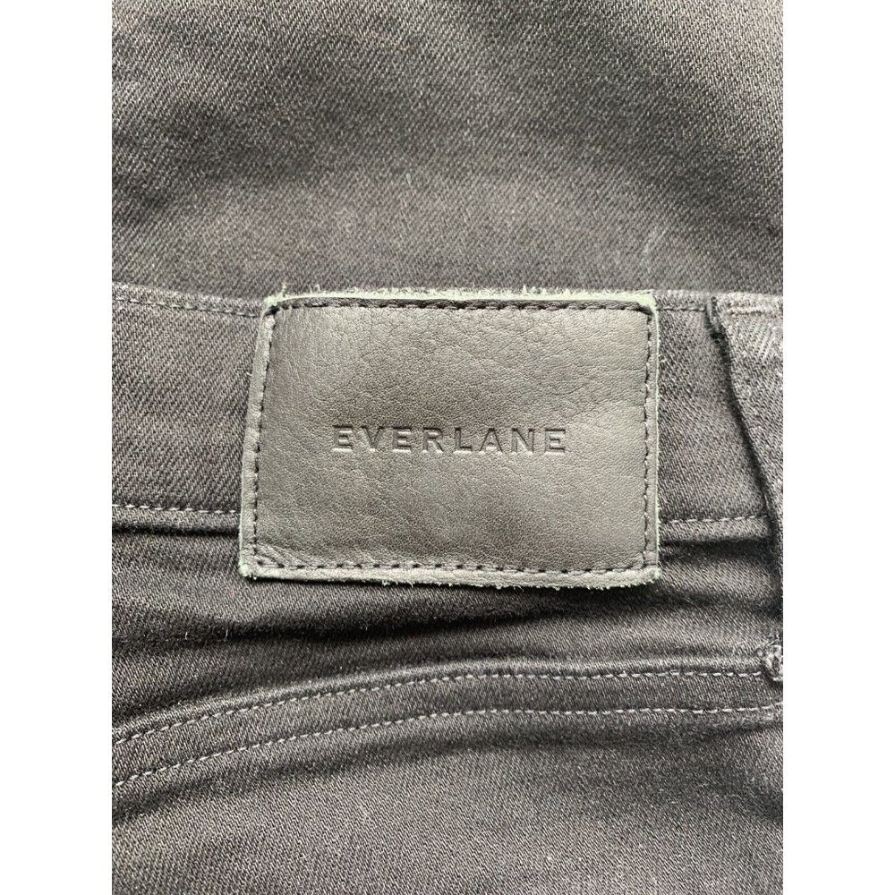 Everlane High Rise Slim Straight Cigarette Button Fly Black Denim Jeans 25R - Picture 6 of 12